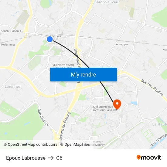 Epoux Labrousse to C6 map