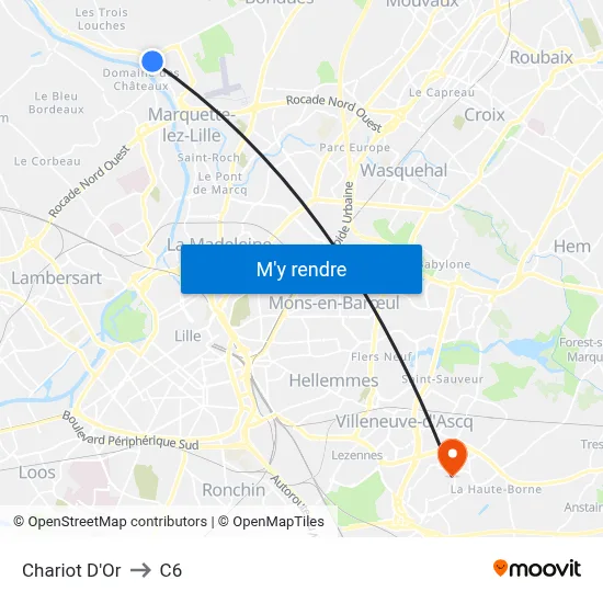 Chariot D'Or to C6 map
