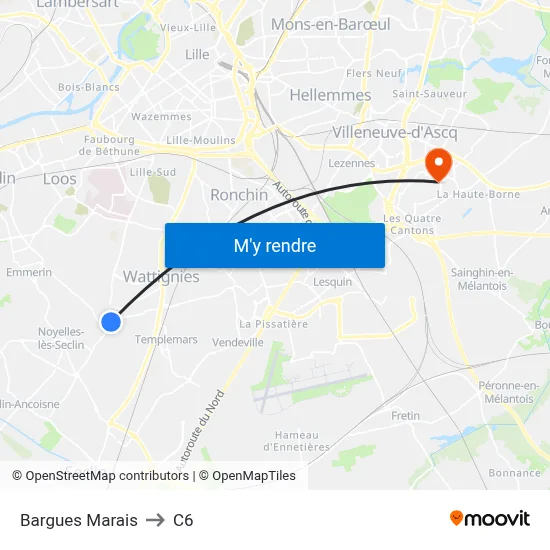 Bargues Marais to C6 map