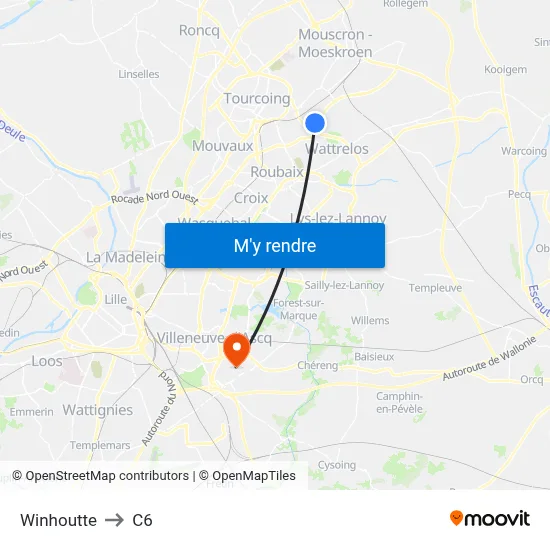 Winhoute to C6 map