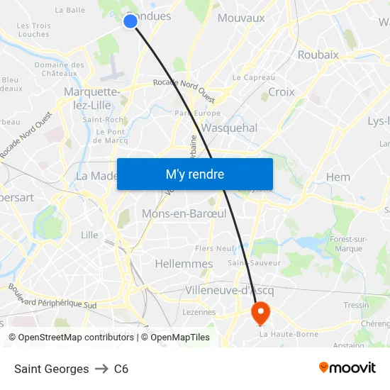 Saint Georges to C6 map