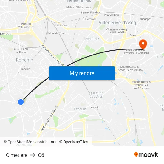 Cimetiere to C6 map