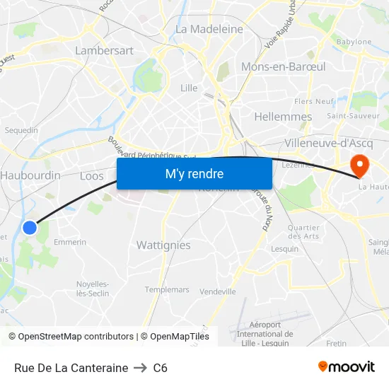 Rue De La Canteraine to C6 map