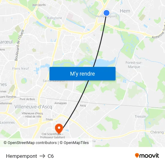 Hempempont to C6 map