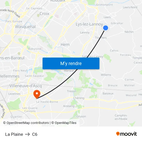 La Plaine to C6 map