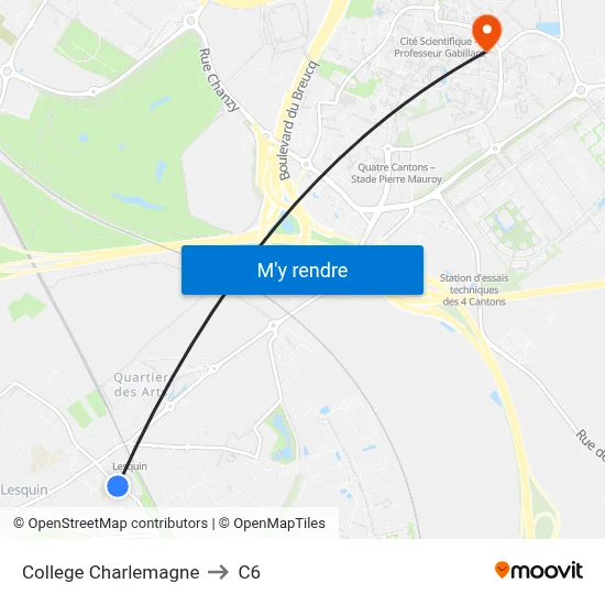 College Charlemagne to C6 map
