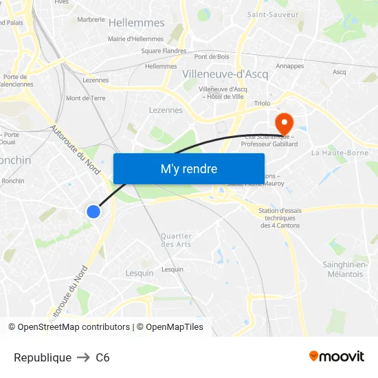Republique to C6 map