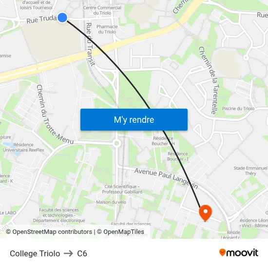 College Triolo to C6 map