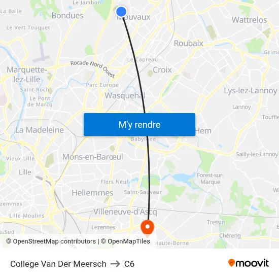 College Van Der Meersch to C6 map