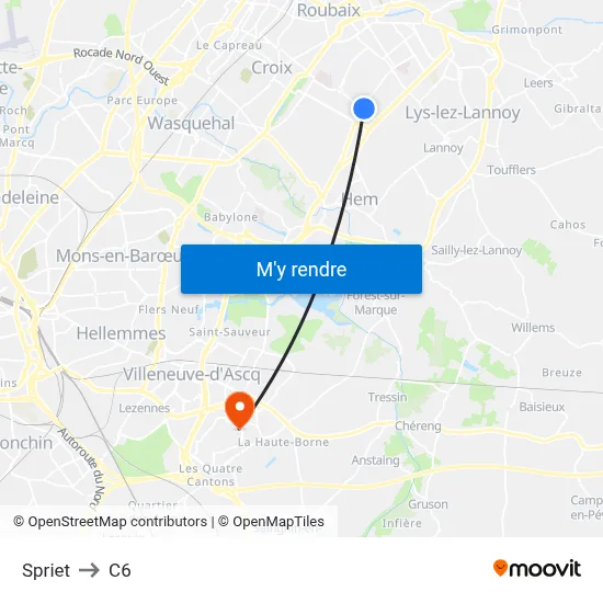 Spriet to C6 map