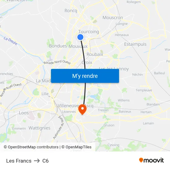 Les Francs to C6 map