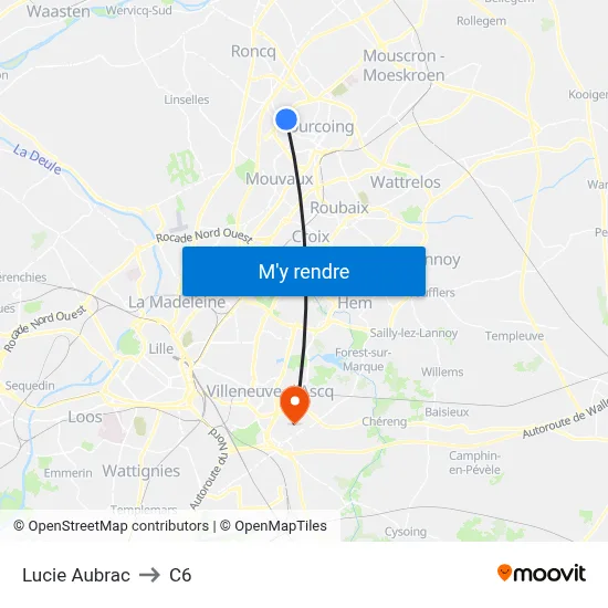 Lucie Aubrac to C6 map