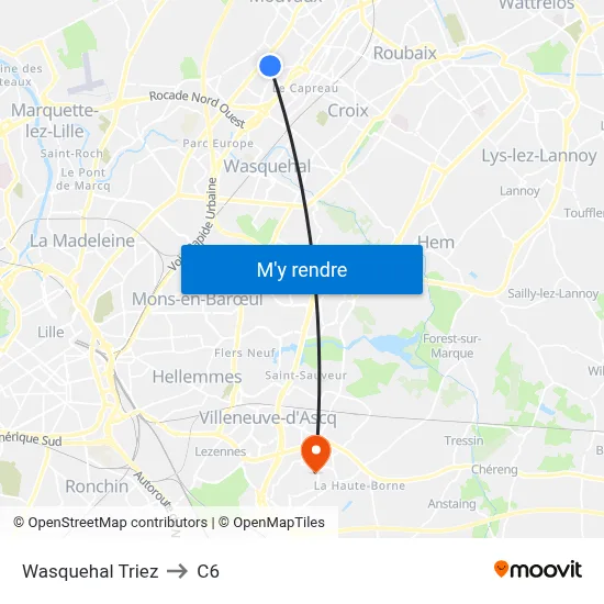Wasquehal Triez to C6 map