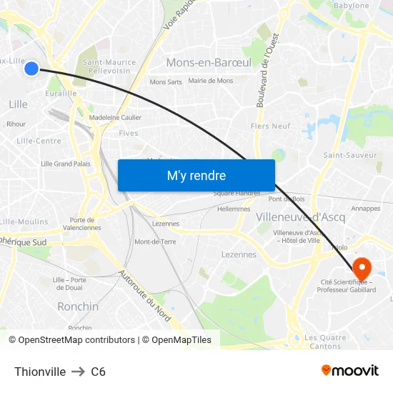Thionville to C6 map