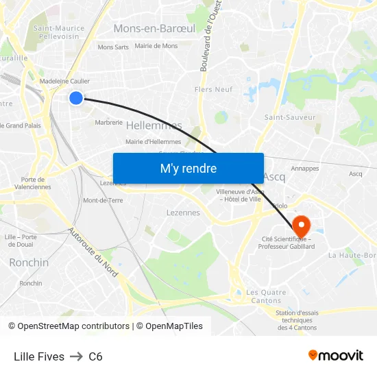 Lille Fives to C6 map