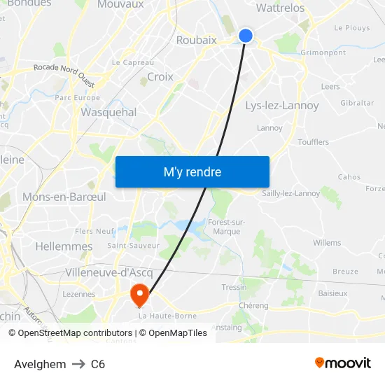 Avelghem to C6 map