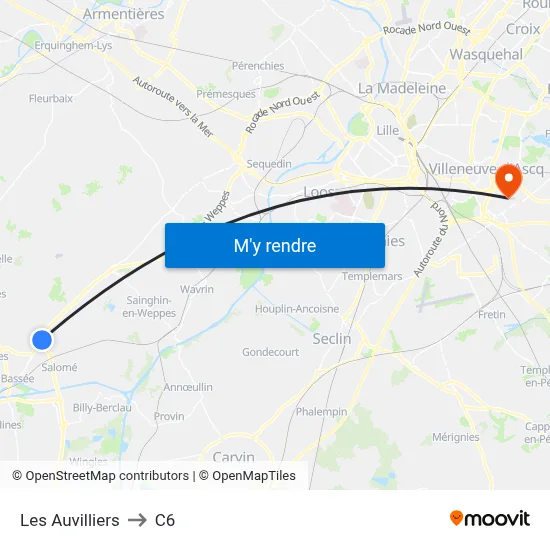 Les Auvilliers to C6 map