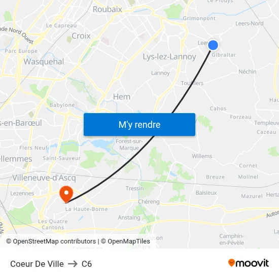 Coeur De Ville to C6 map