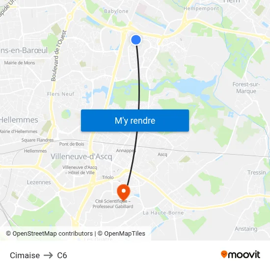 Cimaise to C6 map