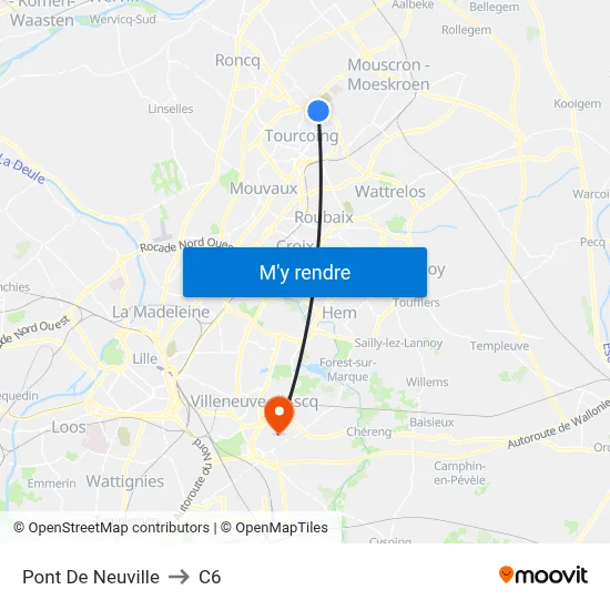 Pont De Neuville to C6 map