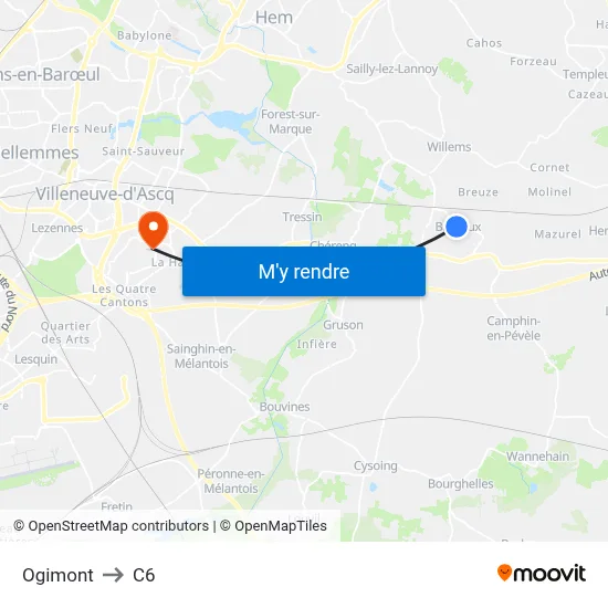 Ogimont to C6 map