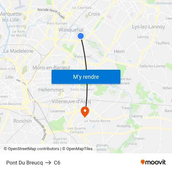 Pont Du Breucq to C6 map