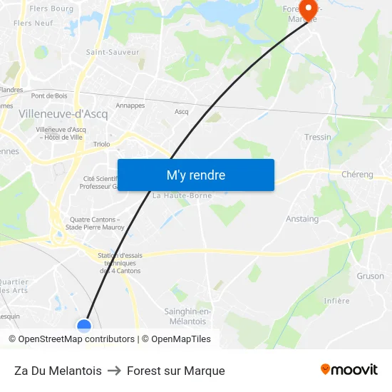 Za Du Melantois to Forest sur Marque map