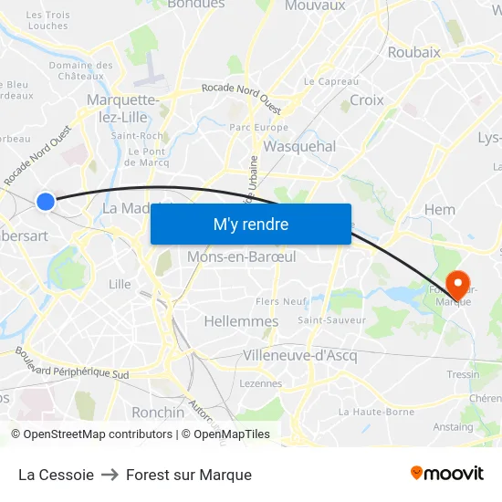 La Cessoie to Forest sur Marque map
