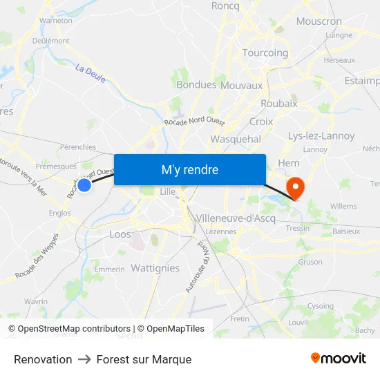Renovation to Forest sur Marque map