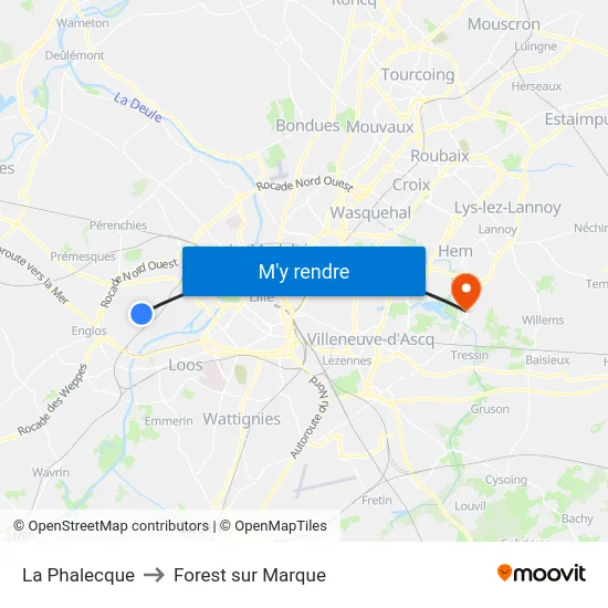 La Phalecque to Forest sur Marque map
