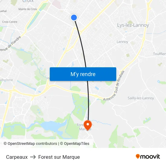 Carpeaux to Forest sur Marque map