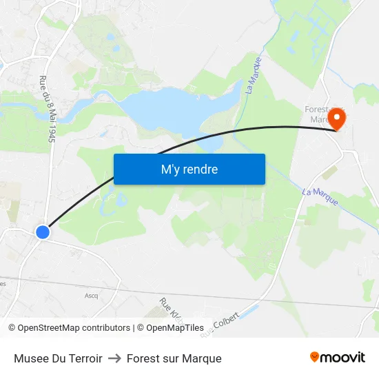 Musee Du Terroir to Forest sur Marque map