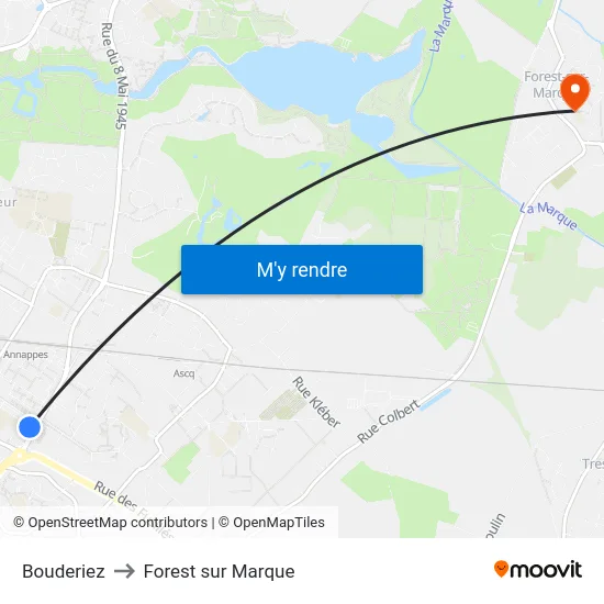 Bouderiez to Forest sur Marque map