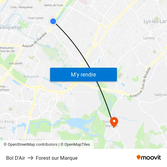 Bol D'Air to Forest sur Marque map