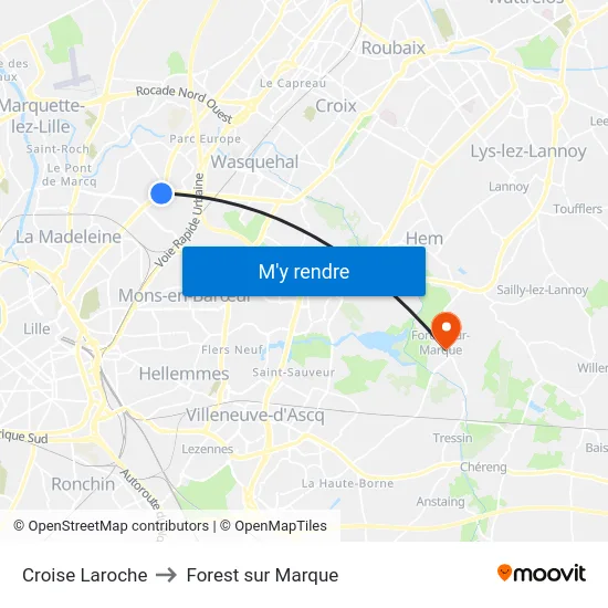 Croise Laroche to Forest sur Marque map