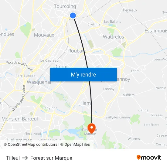 Tilleul to Forest sur Marque map