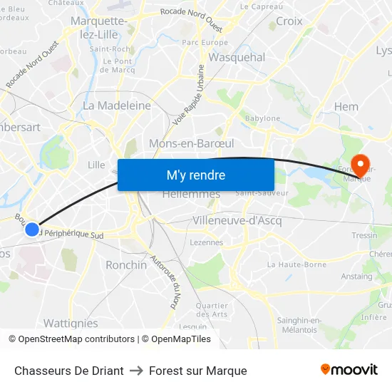 Chasseurs De Driant to Forest sur Marque map