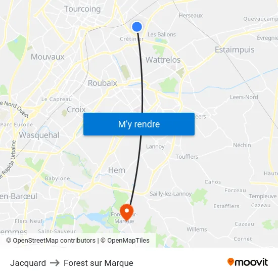 Jacquard to Forest sur Marque map