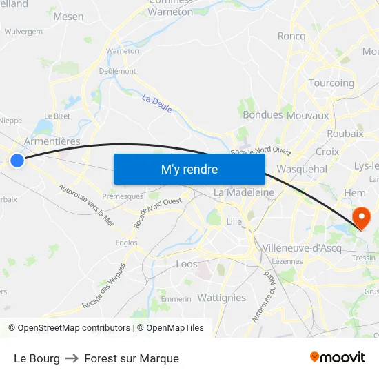 Le Bourg to Forest sur Marque map