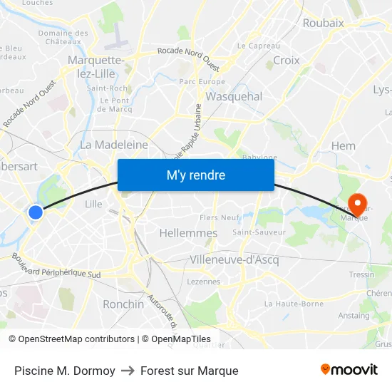 Piscine M. Dormoy to Forest sur Marque map