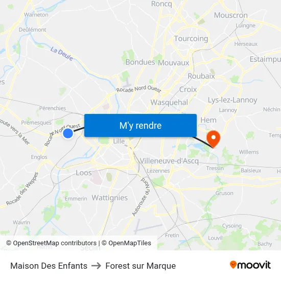 Maison Des Enfants to Forest sur Marque map