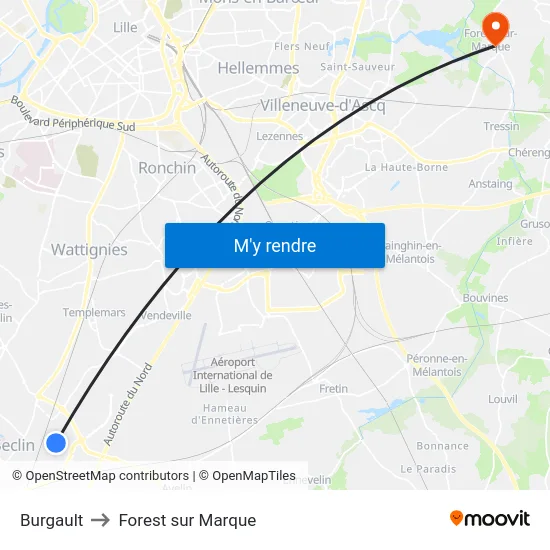 Burgault to Forest sur Marque map