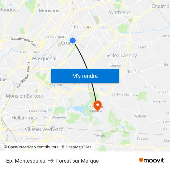 Ep. Montesquieu to Forest sur Marque map