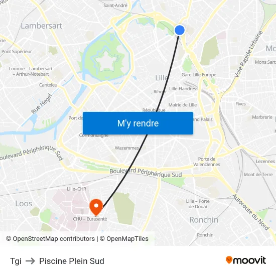 Tgi to Piscine Plein Sud map