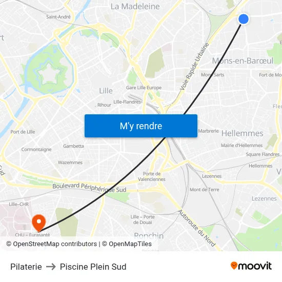 Pilaterie to Piscine Plein Sud map