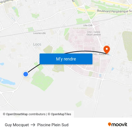 Guy Mocquet to Piscine Plein Sud map