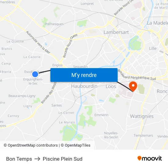 Bon Temps to Piscine Plein Sud map
