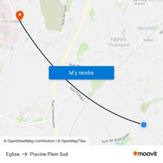 Eglise to Piscine Plein Sud map