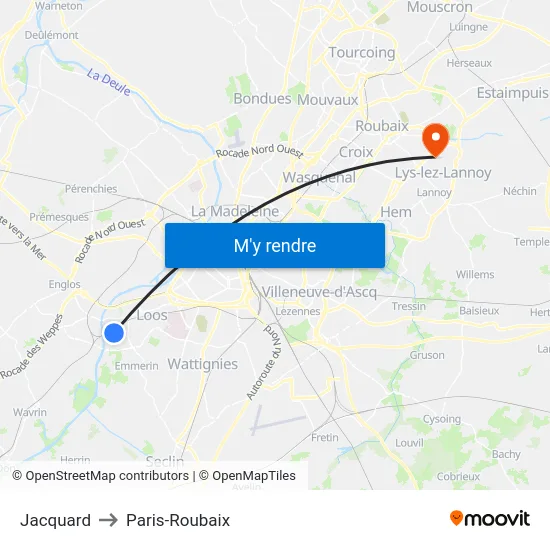 Jacquard to Paris-Roubaix map