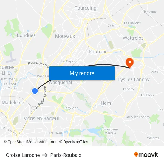 Croise Laroche to Paris-Roubaix map